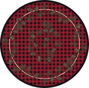 Cabin Rugs | Wooded Pines Red Lodge Rug Round | The Cabin Shack