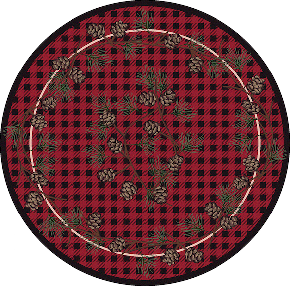 Cabin Rugs | Wooded Pines Red Lodge Rug Round | The Cabin Shack