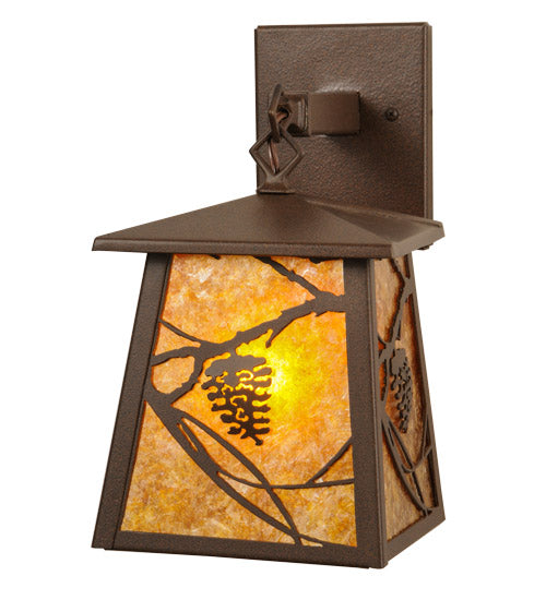 Chocolate Amber Mica Pinecone Trailhead Wall Sconce | The Cabin Shack