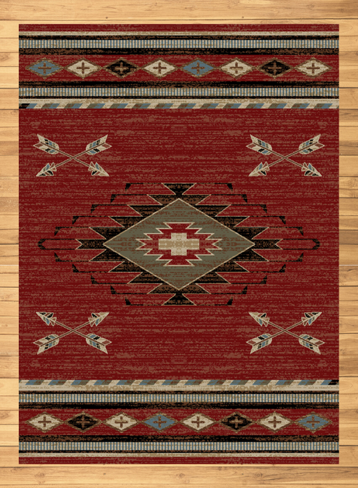 Cross Arrows Red Rug | The Cabin Shack