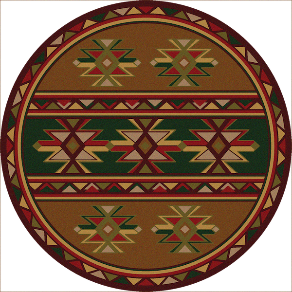 Pueblo Stars Lodge Rug Round | The Cabin Shack