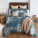 Flat Blue Sky Heritage Pattern Comforter Set | The Cabin Shack