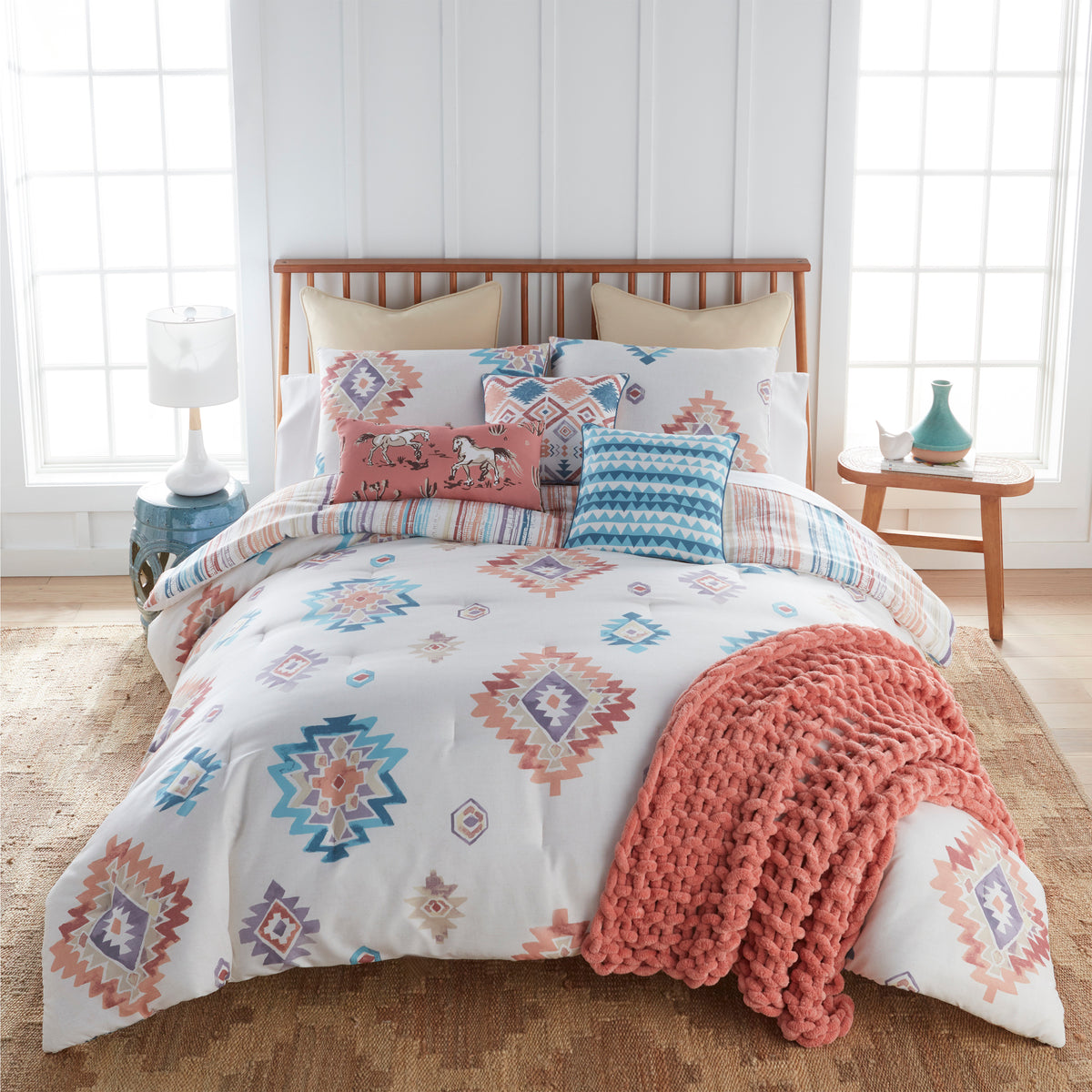 Southwestern Diamond Pattern Comforter Set The Cabin Shack