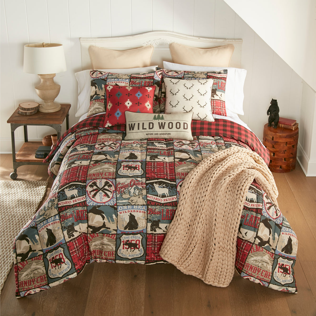 AyPoint Mountain Comforter Set King, Illustration Mountain