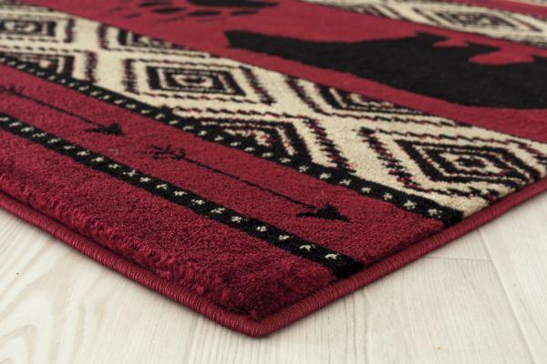 Granada Red Rug Edge View | The Cabin Shack