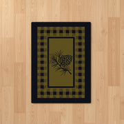 Green Pinecone Retreat Rug Staged | The Cabin Shack
