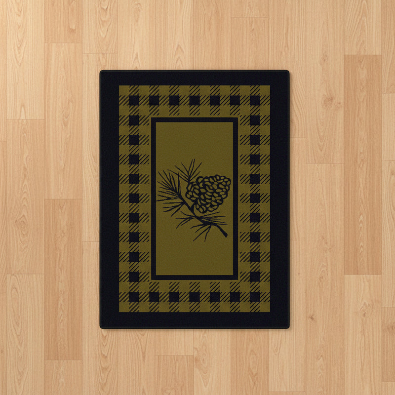 Green Pinecone Retreat Rug Staged | The Cabin Shack
