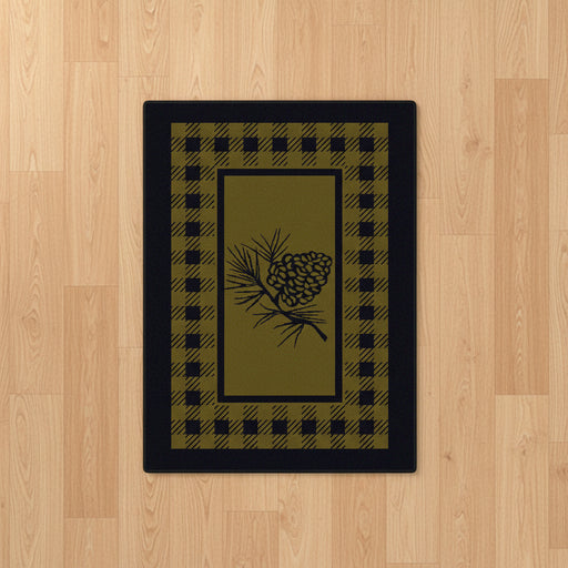 Green Pinecone Retreat Rug Staged | The Cabin Shack