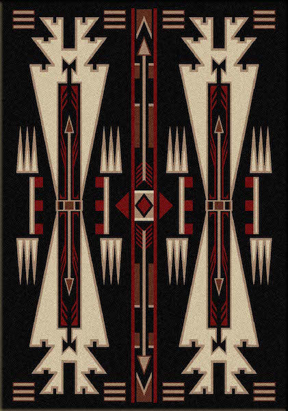 Native Arrow Black Rustic Lodge Rug 4x5 5x8 8x11 | The Cabin Shack