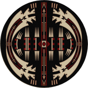Native Arrow Black Rustic Lodge Rug Round | The Cabin Shack