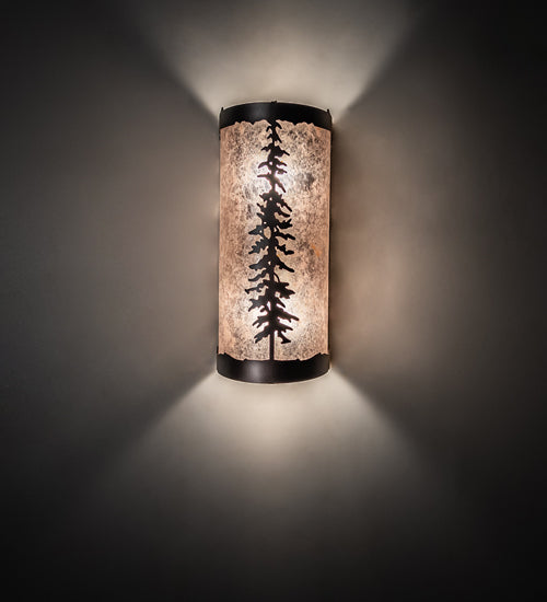 Mahogany Bronze Silver Mica Tahoe Evergreen Pine Tree Wall Sconce | The Cabin Shack
