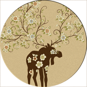 Cabin Decor - Tan Moose Retreat Lodge Rug Collection - The Cabin Shack