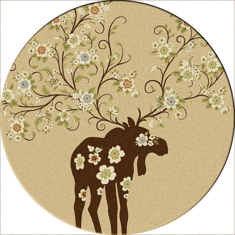Cabin Decor - Tan Moose Retreat Lodge Rug Collection - The Cabin Shack