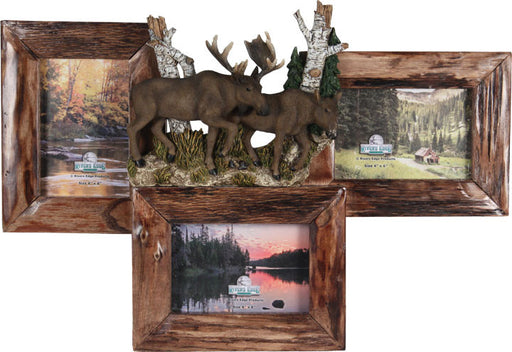 Cabin Decor - Moose Picture Frame - 3 Photo Frame - The Cabin Shack