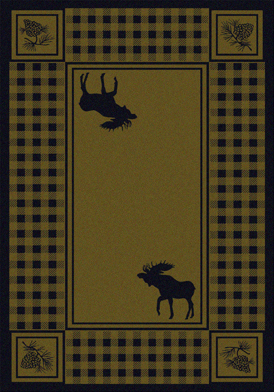 Cabin Decor - Green Moose Retreat Lodge Rug Collection - The Cabin Shack