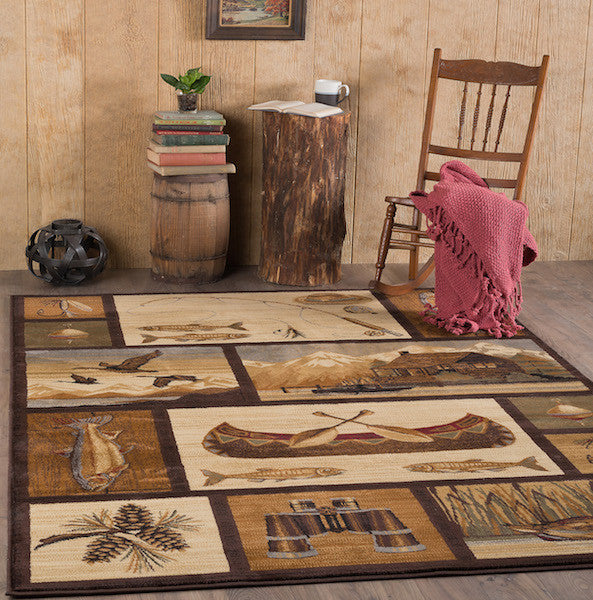 Shadow Mountain Lake Rustic Lodge Rugs | The Cabin Shack