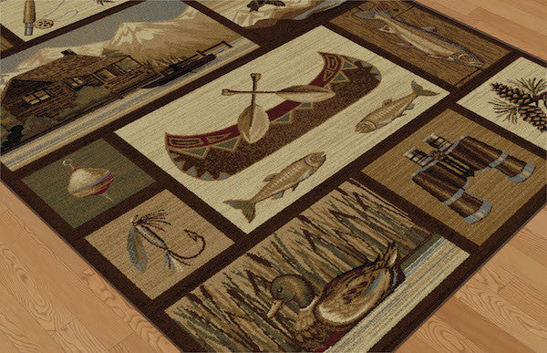 Shadow Mountain Lake Rustic Lodge Rugs | The Cabin Shack