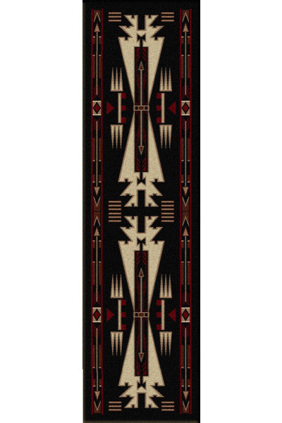 Native Arrow Black Rustic Lodge Rug 2x8 | The Cabin Shack