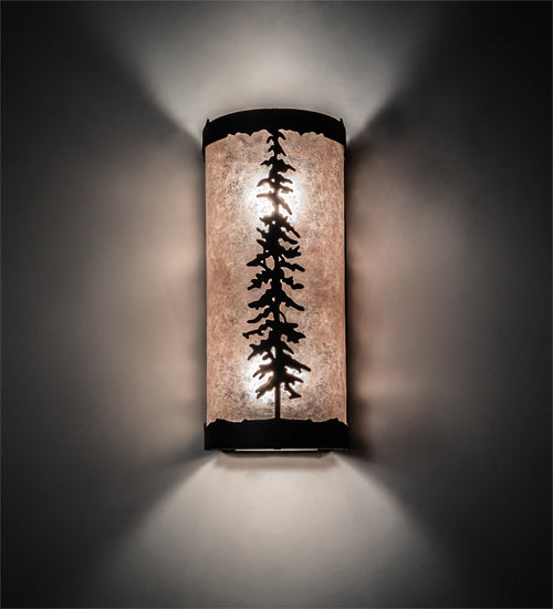 Oil Rubbed Bronze Silver Mica Tahoe Evergreen Pine Tree Wall Sconce | The Cabin Shack