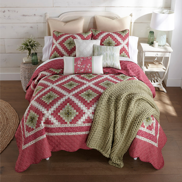 Pink Diamond Heritage Pattern Comforter Set | The Cabin Shack