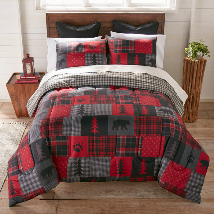 Red Pine Tree Plaid Comforter Set | The Cabin Shack