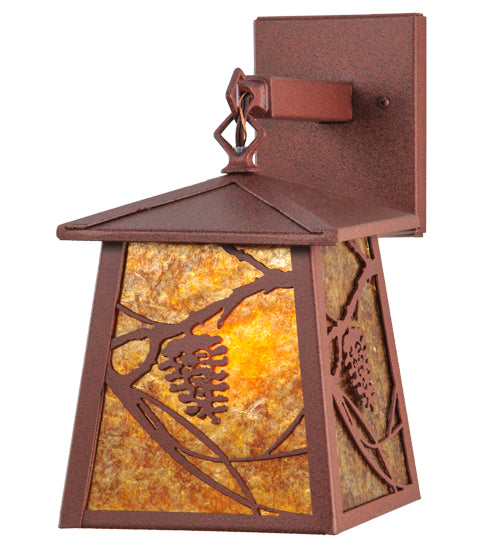 Rust Amber Mica Pinecone Trailhead Wall Sconce | The Cabin Shack