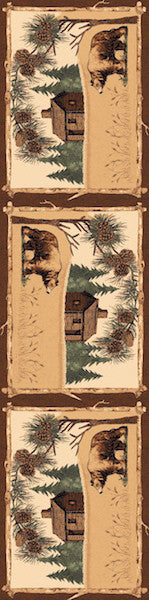 Grizzly Inn Rustic Lodge Rug Runner | The Cabin Shack
