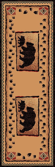 Sandstone Bear Rustic Lodge Rug Runner | The Cabin ShackSandstone Bear Rug Runner | The Cabin Shack
