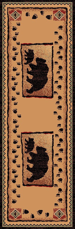 Sandstone Bear Rustic Lodge Rug Runner | The Cabin ShackSandstone Bear Rug Runner | The Cabin Shack
