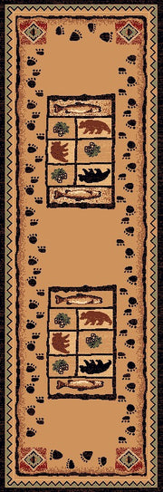 Standing Bear River Rustic Lodge Rug Runner | The Cabin Shack