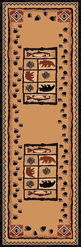 Standing Bear River Rustic Lodge Rug Runner | The Cabin Shack