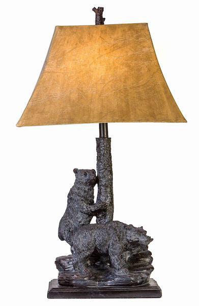 Twin Bears Table Lamp for Rustic Decor | The Cabin Shack