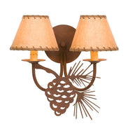 Rustic Wall Sconce | Double Pinecone | The Cabin Shack