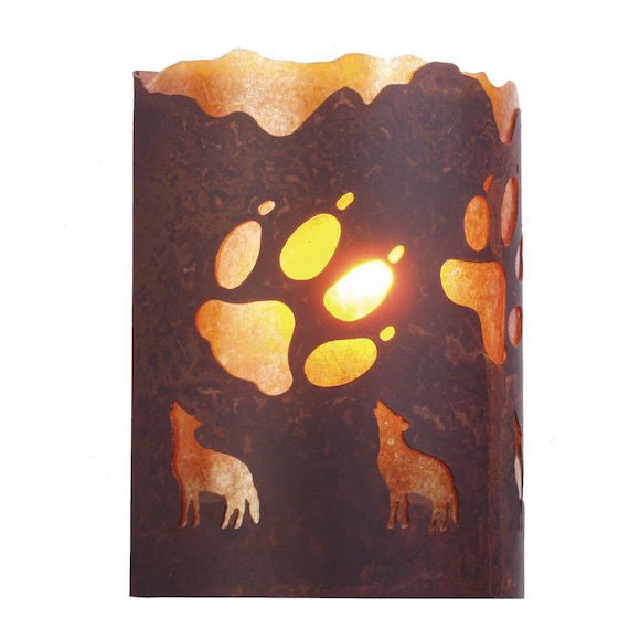 Rustic Wall Sconce | A Wolf Was Here | The Cabin Shack 