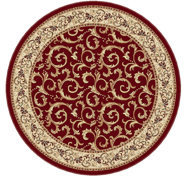 Oriental Red Elegance Round Rug