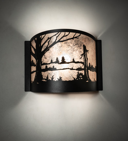 Textured Black Silver Mica White Willow Pond Wall Sconce | The Cabin Shack