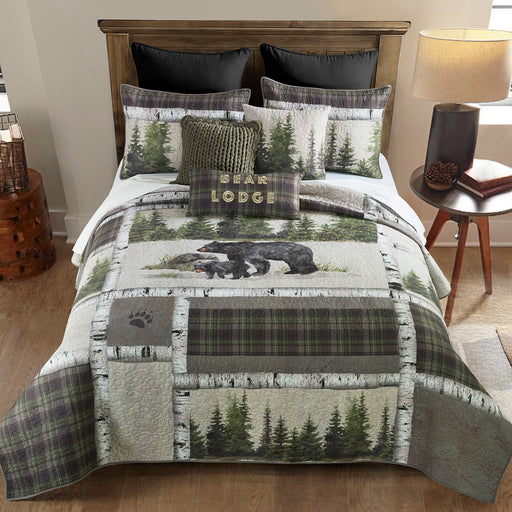 The Black Bear Mountain Forest Comforter Set | The Cabin Shack