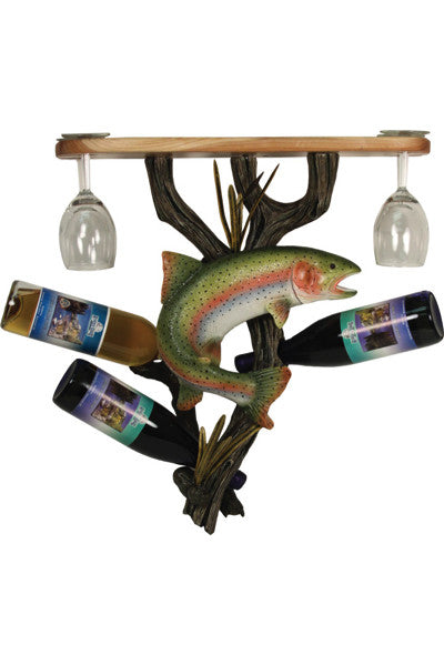 Trout Shelf with Glass and Wine Holder