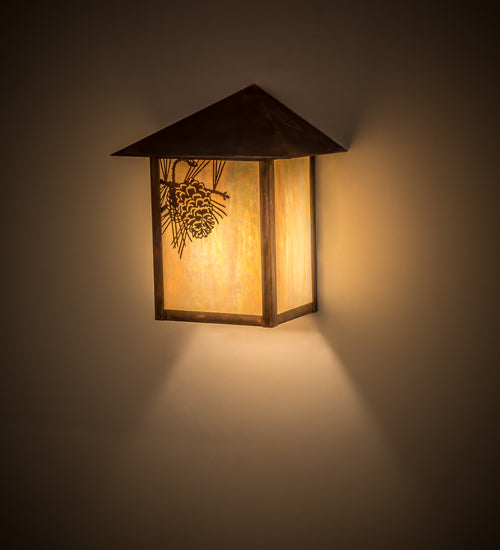 Vintage Copper Pine Needle Forest Wall Sconce | The Cabin Shack