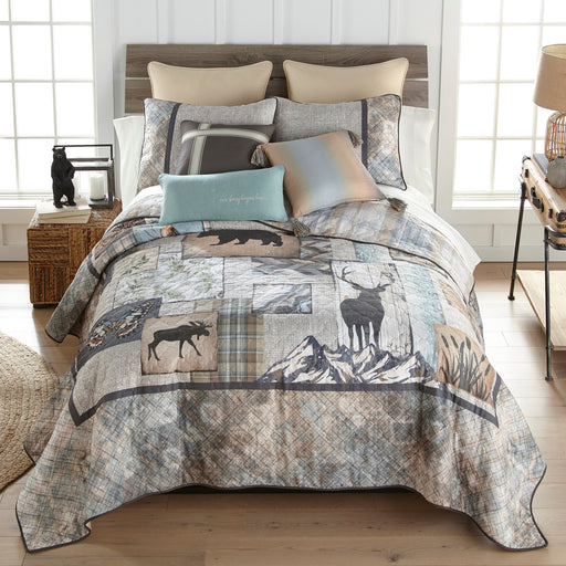 White Forest Cabin Collage Comforter Set | The Cabin Shack