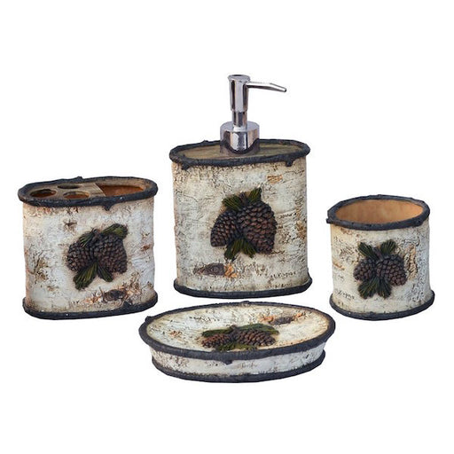  4 PC Pinecone and Bathroom Set | The Cabin Shack
