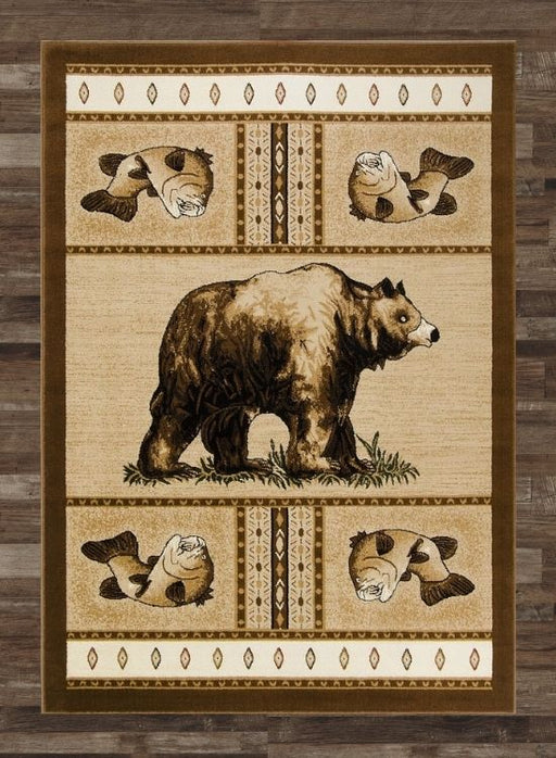 Brown Bear Fishing Rug | The Cabin Shack