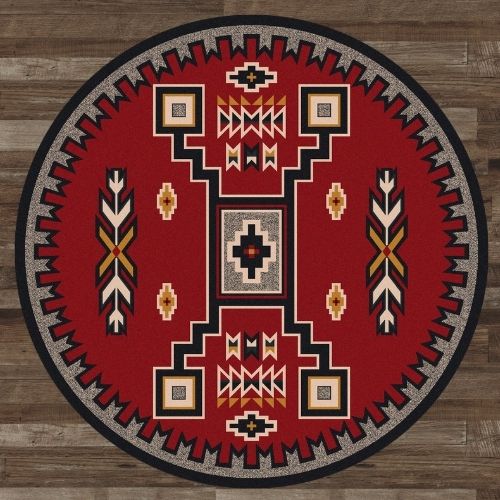 Crow Wing Red Rug Round | The Cabin Shack