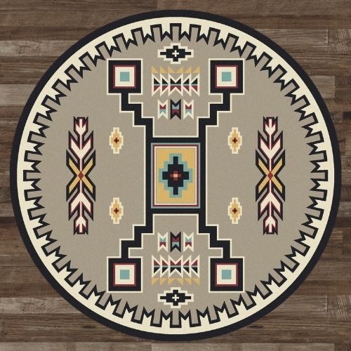 Crow Wing Turquoise Rug Round | The Cabin Shack
