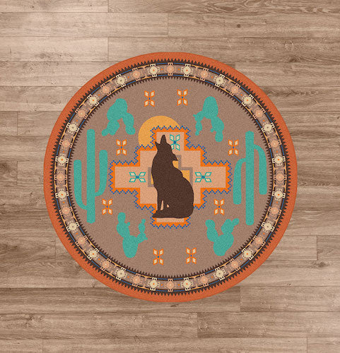 Desert Wolf Round Rug | The Cabin Shack