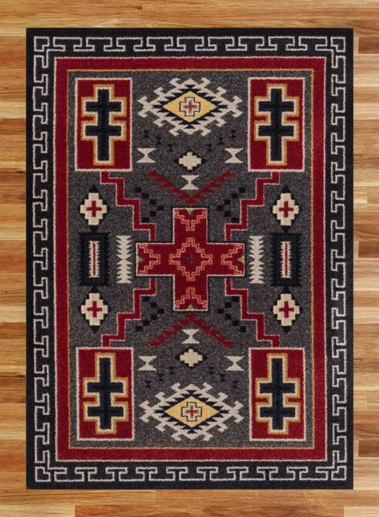 Double Cross Gray Rug | The Cabin Shack
