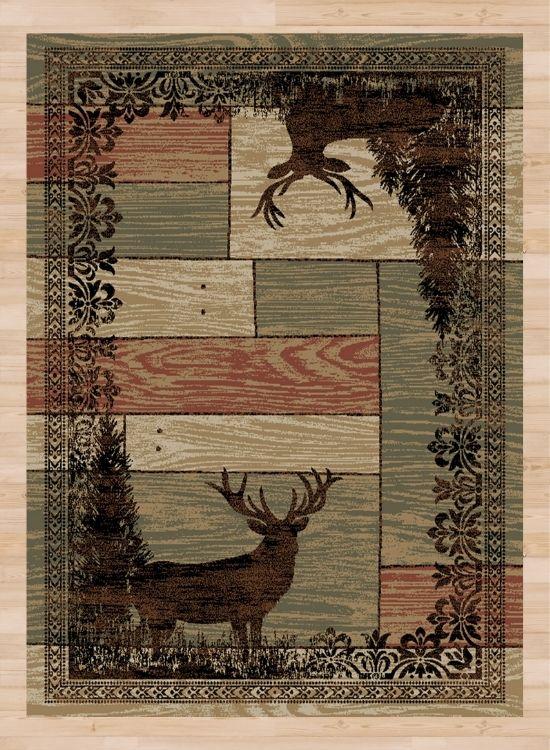 Rustic Elk Rugs Elk Wood Rug | The Cabin Shack