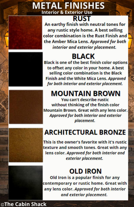 Metal Finish Colors | The Cabin Shack