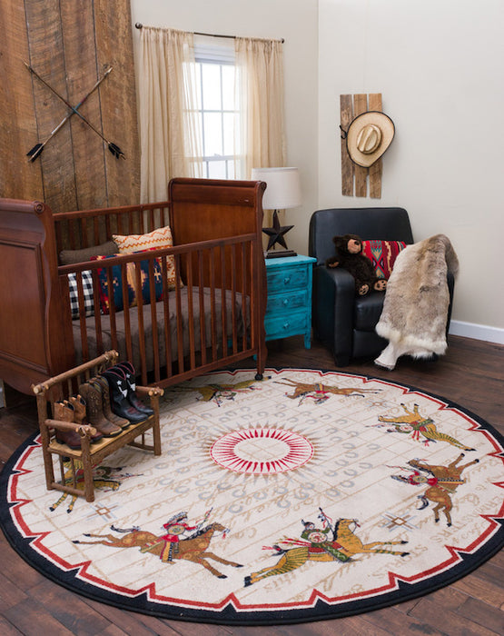 Horse Battle Rug Round | The Cabin Shack