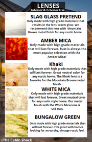 Lens Finish Colors | The Cabin Shack